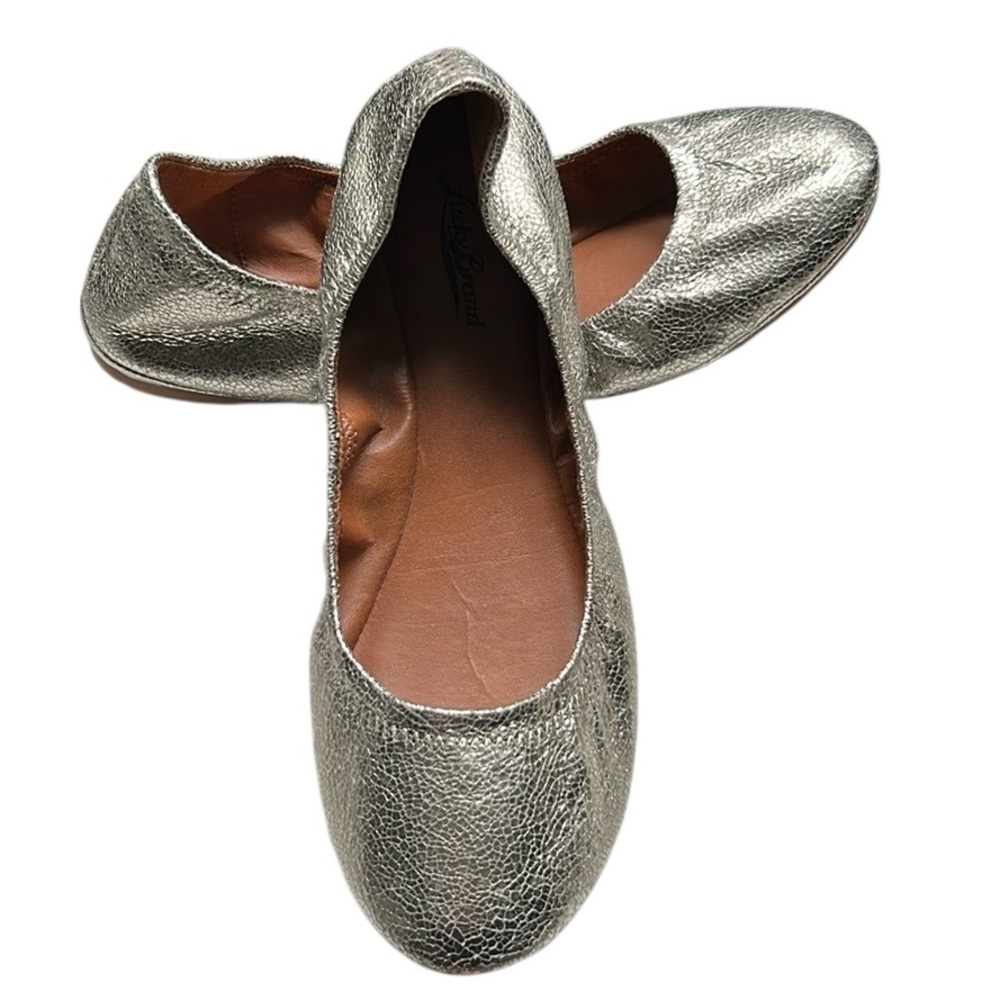Lucky Brand Metallic Silver Loafers